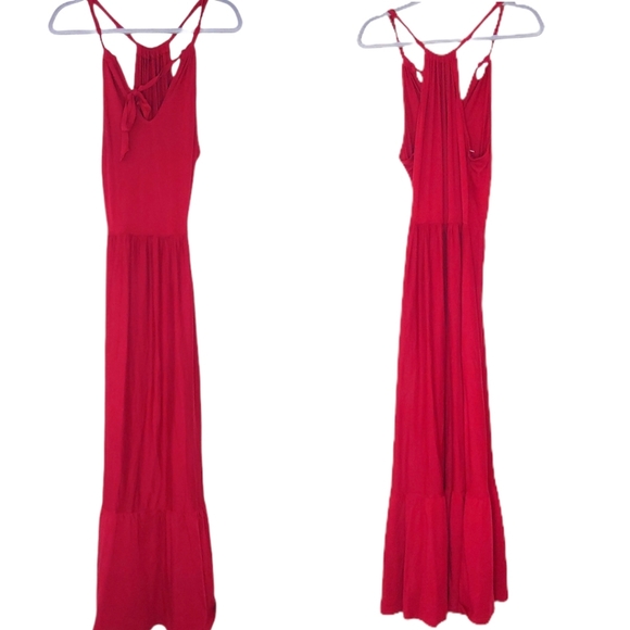 Caslon Halter Neck Ruffle Hem Maxi Dress Small - Picture 3 of 7